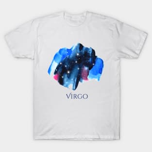 Virgo Zodiac Sign - Watercolor Star Constellation T-Shirt